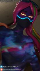 1girls 3d blender boobs breasts darkbahamuth female female_only fortnite galaxia_(fortnite) glasses_on_head glowing_eyes looking_at_viewer multicolored_hair multicolored_skin naked nipples nude nude_female solo solo_female tits