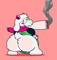 anthro big_ass big_butt blunt curvy deltarune femboy huge_ass male male_only mario_smoking_weed_meme meme presenting ralsei ralsei_smoking_blunt smoking tagme thick_thighs weed wide_hips