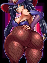 1girls ass big_ass big_breasts big_butt breasts cameltoe colored curvy_figure female fishnet_pantyhose genshin_impact hat huge_ass large_ass large_breasts leotard long_hair looking_back mona_(genshin_impact) pantyhose purple_hair solo thecon thick_ass thick_thighs thighs tisinrei twintails wide_hips witch_hat