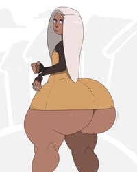 1boy ass big_ass blush curvy dark-skinned_femboy dark-skinned_male dark_skin femboy flat_chest girly huge_ass large_ass male male_only original original_character plump round_ass shaylee skimpy skimpy_clothes solo thick thick_ass thick_thighs trap white_hair wide_hips yelftea