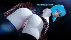 1girls 3d ahwlly ahwlly_(artist) ass ass_focus ass_worship big_ass big_butt blue_hair fat_ass female female_only femdom imminent_facesitting large_ass looking_at_viewer pale-skinned_female pale_skin pink_eyes pov self_insert solo tagme thick_thighs thighhighs thighs viewed_from_below viewer_pov