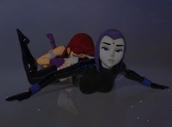 3d anilingus ass_up daz3d daz_studio dc dc_comics eating_ass female pin3d raven_(dc) rimjob rimming starfire teen_titans yuri