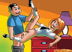 comics-toons disney female human kim_possible kimberly_ann_possible male pussy straight straight_hair wade_load