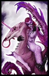 4_breasts breasts chaos_(warhammer) daemonette female horns multi_breast nipples nude pussy steed_of_slaanesh tentacle_tongue torture-device vagina warhammer_(franchise) warhammer_40k