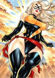 ass_visible_through_thighs big_ass big_breasts big_butt blonde_hair breasts carol_danvers ed_benes_studio fred_benes marvel marvel_comics ms._marvel ms._marvel_(carol_danvers)