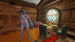 2futas 3d balls barefoot big_penis blue_skin breast_grab breasts elf feet fiventhief flaccid futa_on_futa futa_only futanari hugging_from_behind legs night_elf nipples penis penis_grab pink_skin purple_hair thighs toes warcraft white_hair world_of_warcraft wow