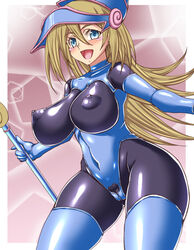 big_breasts black_latex blonde_hair blue_elbow_gloves blue_eyes blue_gloves blue_latex blue_latex_elbow_gloves blue_latex_leotard blue_latex_thighhighs blue_stockings blue_suit blue_thighhighs blush breasts dark_magician_girl elbow_gloves erect_nipples female female_focus female_only gloves hair hajime_shindo konami latex latex_bodysuit latex_boots latex_clothing latex_gloves latex_legwear latex_skin latex_skinsuit latex_stockings latex_suit latex_thigh_highs latex_thighhigh_boots latex_thighhighs long_hair magic_staff nipples open_mouth pink_background pussy shiny_hair shiny_latex skin_tight solo solo_female solo_focus staff thick_thighs thunder_thighs tongue vagina vaginal_penetration yu-gi-oh! yu-gi-oh!_duel_monsters yuu-gi-ou yuu-gi-ou_duel_monsters