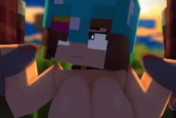 1girls 2boys 3d animated big_breasts blue_eyes brown_hair commission erection female gif handjob horny_female human_female humanoid illager_(minecraft) jenny_belle_(slipperyt) jenny_odd_adventure looking_at_penis looking_up mine-imator minecraft nude outside pillager_(minecraft) slipperyt tagme