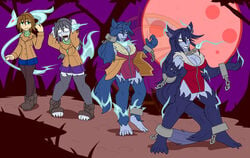 anthro brainwashing breast_expansion chains cleavage corruption dragon-fangx female full_moon human_to_anthro identity_death large_ass large_breasts story_at_source transformation transformation_sequence werewolf