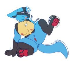 animated anthro battycat bounce breasts female genitals horny_(disambiguation) lucario nintendo nipples pokemon pokemon_(species) presenting presenting_pussy pussy raised_leg short_playtime solo spread_legs spreading video_games