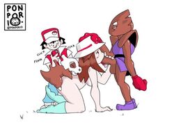 1girls all_fours ambiguous_penetration blowjob cubone fellatio female fucked_from_behind hitmonchan leaf_(pokemon) male nude outdoors penis pokedex pokemon pokemon_(species) pokemon_rgby pokephilia ponporio_(artist) recording red_(pokemon) straight_hair taking_picture threesome