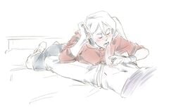 blowjob fellatio fire_emblem fire_emblem:_three_houses holding_penis hornktyhours imminent_deepthroat leonie_pinelli licking_penis long_hair lorenz_hellman_gloucester nintendo oral partially_clothed red_shirt sketch