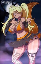1girls absurd_res animal_ears big_breasts blonde_hair blue_eyes breasts canon_genderswap eye_contact female female_only fishnet_shirt fishnet_stockings fishnets fox_ears fox_tail genderswap gloves halloween high_resolution large_breasts looking_at_viewer naruko naruto naruto_(series) nightmare_hdraw nipple_bulge one_eye_closed queen_of_spades rule_63 sexy_no_jutsu solo tail thick_thighs thighs twintails uzumaki_naruto whisker_markings wide_hips