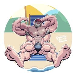 armpit_hair armpits balls bars big_balls big_penis boner bulge disney disney_channel erection flexing gay glasses gravity_falls looking_at_viewer male male_only muscles muscular muscular_male penis smooth_skin solo stanley_pines veiny_penis wolfiecanem