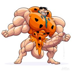 balls bars big_balls big_penis boner caveman drool drooling erection fred_flintstone gay hanna-barbera male male_only muscles muscular muscular_male penis precum precum_drip solo the_flintstones veiny_penis what wolfiecanem