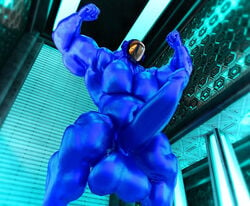 alien blue_body buff flexing flexing_arms foreskin growing growth halo_(series) helmet helmet_only hyper male_only male_spartan_(halo) musclegut muscular nighdruthanimations parabiote spartan_(halo) tritan