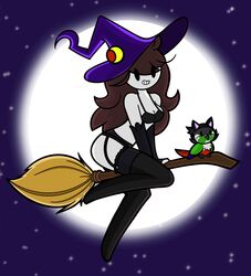 1girls ari bird broom drawfriend female happy happy_female jaiden jaiden_animations lingerie tagme witch witch_hat youtube youtuber