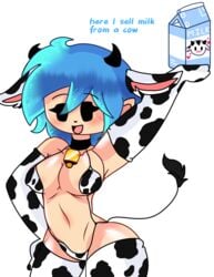 cow_bikini cow_ears cow_girl cow_print cow_tail female female_boyfriend_(friday_night_funkin) friday_night_funkin kaity_xml_(mizanploz) michu_neko skin socks