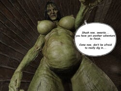 3d ass ass big_ass big_breasts big_breasts big_butt breasts breasts brown_hair bubble_butt comic comic_page cougar daz_studio english english_text gilf green_skin grotesque hairy hairy_butt hairy_legs horror mature mature_female milf misuzalha3d monster monster_girl olga_(misuzalha3d) pov speech_bubble taker_pov ugly witch