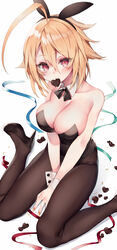 blazblue blonde_hair bunnysuit lambda-11 red_eyes