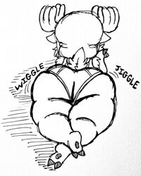 back_view big_ass fauxtellno1_(artist) jiggle male_only monochrome non-human non-human_only one_piece paw solo solo_male squishy tail tony_tony_chopper toony underwear