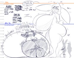 abbi_(kilinah) anthro ass_expansion big_ass big_breasts big_butt breast_expansion furry hourglass_figure huge_ass huge_breasts hyper_breasts immobile lactation lunarspy no_nipples panda rabbit shi_yu_(lunarspy) side_view tagme thick_thighs