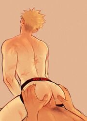 2boys anal anal_sex ass ass_grab blonde_hair butt_grab eijirou_kirishima faceless_male facing_away gay hand_on_ass jockstrap jockstrap_only katsuki_bakugou male male/male male_only male_penetrated male_penetrating male_penetrating_male my_hero_academia penetration penis_in_ass pubic_hair reverse_cowboy_position scars shirtless spiky_hair wolfbleidd yaoi