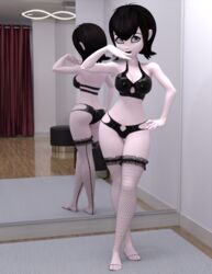 3d 3d_(artwork) big_breasts bikini black_lipstick daz3d daz_studio female_only fishnets goth hotel_transylvania mavis_dracula pin3d