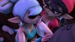 'eadole 1boy 2girls 3d animated beauty_mark blender blender_(software) callie_(mandalafurikake) callie_(splatoon) cephalopod clothed cute deep_blowjob deep_throat deepthroat fellatio female hat indoors inkling large_penis licking_penis light-skinned_female light-skinned_male light_skin long_penis male marie_(splatoon) marie_(wo262) moaning mp4 oral oral_sex partially_clothed_female pearl_(splatoon) penis_out seductive_mouth smaller_female sound source_filmmaker splatoon squid_sisters surprised tentacle_hair tongue tongue_out video video_game_character