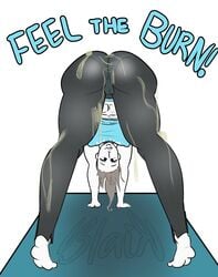 1girls ass big_ass cum cum_on_body cum_on_clothes cum_on_lower_body cum_on_thighs english_text female female_only presenting_ass presenting_hindquarters solo sweetmixture tagme text wii_fit_trainer yoga yoga_pants