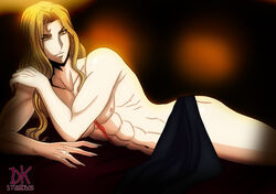 adonis_belt alucard_(castlevania) androgynous areolae belly_button biceps bishonen blanket blonde_hair castlevania castlevania_(netflix) censored censored_penis clawed_fingers completely_naked completely_nude_male convenient_censoring convenient_censorship covering_crotch covering_penis covering_privates creative_censorship dhampir dk_studios eight_pack full_color hiding_penis long_hair long_hair_male male_nipples male_only modeling muscular_male naked naked_male nipples nude_male nude_model nude_modelling pale pale-skinned_male pale_skin scar scar_on_chest scars seductive_pose sheet thighs twunk uncensor_request uncensored_version_at_paywall uncensored_version_available vampire yellow_eyes