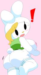 adventure_time ass backpack bag big_ass breasts dream-cassette exclamation_point female fionna_the_human_girl hoshime huge_breasts humanoid legwear looking_back mob_face my_melody onegai_my_melody sanrio shortstack solo thighhighs