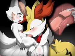 1boy 1girls 2021 4:3 absurd_res anthro anthro_on_anthro anthro_penetrated anthro_penetrating anthro_penetrating_anthro black_background black_body black_fur black_pupils blush bodily_fluids braixen canid canine closed_eyes cum cum_in_mouth cum_inside cum_on_penis cum_on_tongue duo erection fangs fellatio female female_penetrated fennec fox fur furry furry_only genital_fluids genitals glans grey_body grey_fur hair hi_res humanoid_genitalia humanoid_penis inner_ear_fluff inside_mouth internal internal_fellatio internal_oral larger_anthro larger_female larger_penetrated male male/female male_penetrating male_penetrating_female mammal nintendo nude open_mouth oral oral_penetration orange_body orange_eyes orange_fur penetration penile penis penis_on_tongue pink_glans pink_penis pokémon_(species) pokemon pokemon_(species) pupils red_body red_fur sex simple_background sitting size_difference smaller_anthro smaller_male szuzu tail tan_hair tongue tongue_out tuft video_games white_body white_fur winick-lim yellow_body yellow_fur yellow_inner_ear