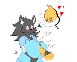 1boy 1girls african_wild_dog alien anthro anthro_on_anthro blush boobjob breast_squish breasts clothed clothed_female clothed_sex cycilla denizen1414 female furry glasses hoodie huge_breasts huge_cock long_penis lwd_cartoonz male neil_lash original_characters paizuri paizuri_over_clothes short_hair spiked_hair sweatdrop sweater thrusting titjob turtleneck turtleneck_sweater veiny_penis