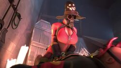 3d animated bodysuit cowgirl_position faceless_male fempyro gif halloween_costume heavy_weapons_guy large_ass on_top sound source_filmmaker team_fortress_2 video vyne witch witch_hat