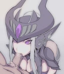 1boy 1boy1girl 1girls animated blowjob fellatio kumiko_(aleron) league_of_legends oral purple_eyes silver_hair syndra