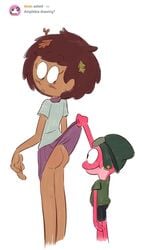 1boy 1girls 1male 2019 age_difference amphibia anne_boonchuy ass assisted_exposure bare_ass blush butt caught dark-skinned_female dat_ass disney disney_channel exposed_ass feet_out_of_frame flashing fully_clothed going_commando leaves_in_hair mannysdirt no_panties no_panties_under_skirt older_female purple_skirt round_ass saint_james_school_uniform school_uniform schoolgirl short_hair skirt_lift sprig_plantar straight straight_hair teenage_girl teenage_girl_and_younger_boy teenager thai upskirt white_background young younger_male