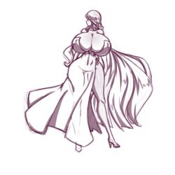 1girls alexandra_maria_corner breasts cleavage cosplay dress female high_heels huge_breasts jessica_rabbit_(cosplay) long_hair looking_at_viewer monochrome n647 nipple_bulge original sketch solo thick_thighs thin_waist very_long_hair voluptuous wide_hips