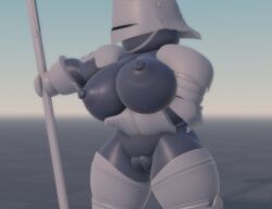 1girls 3d armor baseplate breasts female knight knight_armor nipples pussy roblox robloxian solo tagme vanilla1145