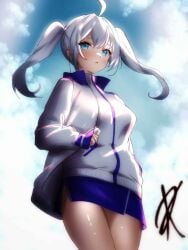 blue_eyes discord dumbergas female long_hair original_character reedemedright short_skirt spain thick_thighs track_suit venezuelan white_hair