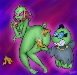 1boy 1girls anal anal_insertion anal_masturbation anal_sex ass_up banana banana_peel beanish big_ass big_pussy bottomless clothing colored cross-eyed cum dripping_pussy duo duxeite eyelashes fangs fawful feet female female_focus femengumisi fluids food food_play glasses green_skin half_naked hanging_penis hoodie horny legs male mario_(series) mario_and_luigi_(series) monster_girl naked_female nintendo orgasm orgasm_face original pink_eyes pixiv_link pleasured_female projectile_cum saliva saliva_string signature size_difference smile squirt submissive_female super_mario_bros. tail teeth thighs tongue tongue_out torn_clothes touching_penis urine vaginal_fluids vaginal_insertion vaginal_masturbation vaginal_penetration wet_pussy