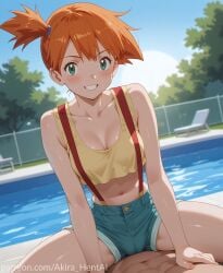 ai_assisted ai_generated akira_hentai akira_hentai boobsshowing_breasts cleavage flirting horny inviting kasumi_(pokemon) looking_down patreon_reward patreon_username pokemon showing_breasts shushing sitting sitting_on_lap sitting_on_person squatting squatting_cowgirl_position