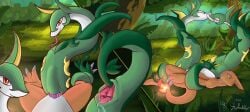 absurd_res charmeleon fellatio female feral generation_1_pokemon generation_5_pokemon group hi_res male male/female nintendo oral penetration penile pokemon pokemon_(species) restrained serperior sex star star_peddler trio