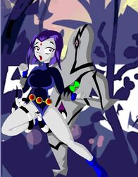 1girls ben_10 ben_tennyson cartoon_network crossover dc dc_comics dcau ectonurite female ghost ghostfreak interspecies rachel_roth raven_(dc) smooth_skin teen_titans