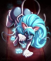 1girls animal_ears ass big_ass big_breasts blue_hair blue_skin breasts canadiananiguy cat_ears cosplay dark_samus darkstalkers felicia_(darkstalkers) felicia_(darkstalkers)_(cosplay) female female_only large_ass long_hair metroid tail