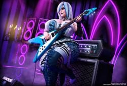 1girls 3d big_ass big_breasts blue_eyes blue_hair boots curvy emo goth guitar guitar_hero guitar_hero:_warriors_of_rock guitar_pick harmonix huge_ass huge_breasts makeup multicolored_hair nail_polish pandora pandora_(guitar_hero) rasmus-the-owl stage thick_thighs white_hair wide_hips
