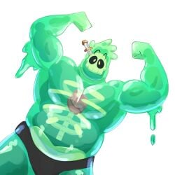 1boy anthro belly biceps big_belly big_boy black_underwear bottomwear boxers briefs bulge chubby chubby_male dad_bod dagger doug_(monster_prom) doug_campbell dripping dripping_slime flexing flexing_bicep heart looking_at_viewer male male_only monster monster_boy monster_con monster_prom moobs musclegut muscular muscular_male skull slime slime_boy slime_monster slsinlogo solo_male teal_body topless translucent translucent_body underwear underwear_only viewed_from_below