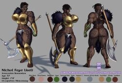1futa amazon amazoness character_sheet dark-skinned_futanari dark_skin dickgirl futanari muscular muscular_futanari nichol_useli oc original_character solo villainous_muse