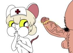anthro female furry lorna_(terrible_mouse) mouse naked nurse terrible_mouse yellow_eyes