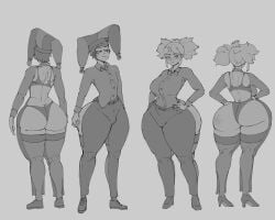 1boy 1femboy 1girls big_ass brawl_stars chester_(brawl_stars) fat_ass female femboy mandy_(brawl_stars) meme pozetiwchik